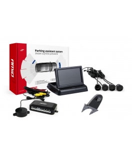 Amio Parking sensor kit tft02 4.3 inch with camera hd-502 and 4 black sensors