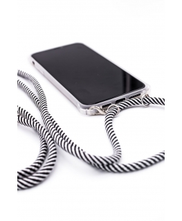 Evelatus Samsung A40 Case with rope Black Stripes Transparent