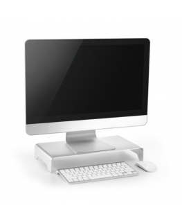 Bracket Powerton monitor base, modern minimalist design, silver, aluminum, 10 kg capacity, Powerton, ergo