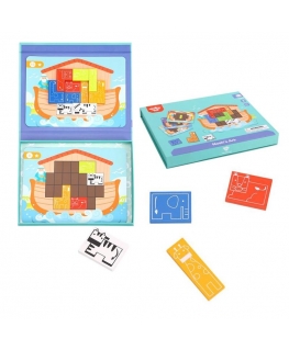 Tooky Toys Medinė magnetinė dėlionė vaikams 26 vnt. - Nojaus arka Tooky Toy