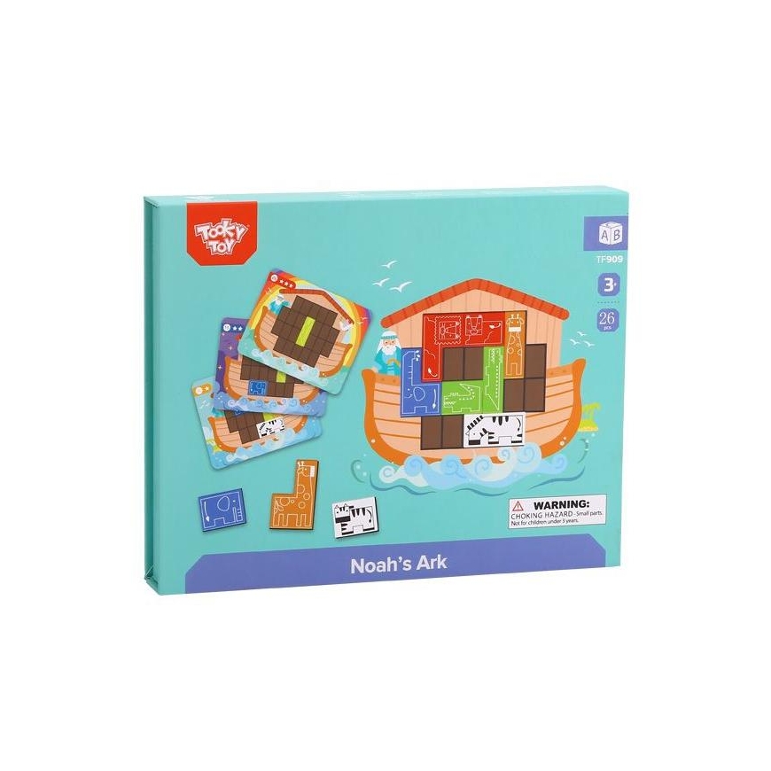 Tooky Toys Wooden magnetic puzzle for children 26 pcs. - Noah's Ark Tooky Toy – 2
