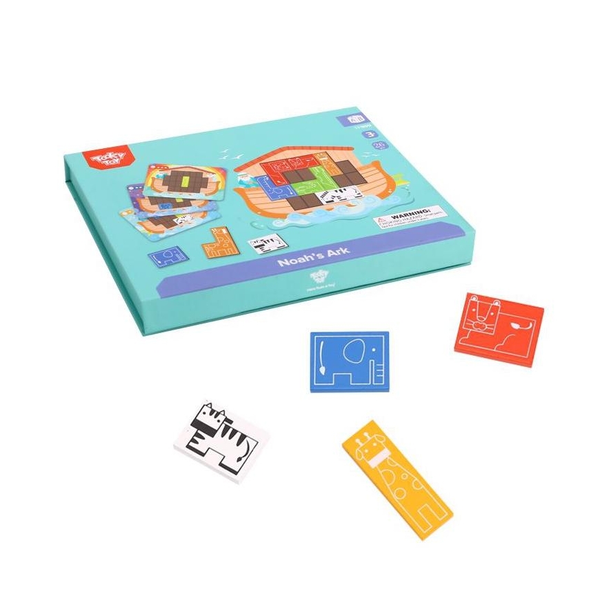 Tooky Toys Wooden magnetic puzzle for children 26 pcs. - Noah's Ark Tooky Toy – 3