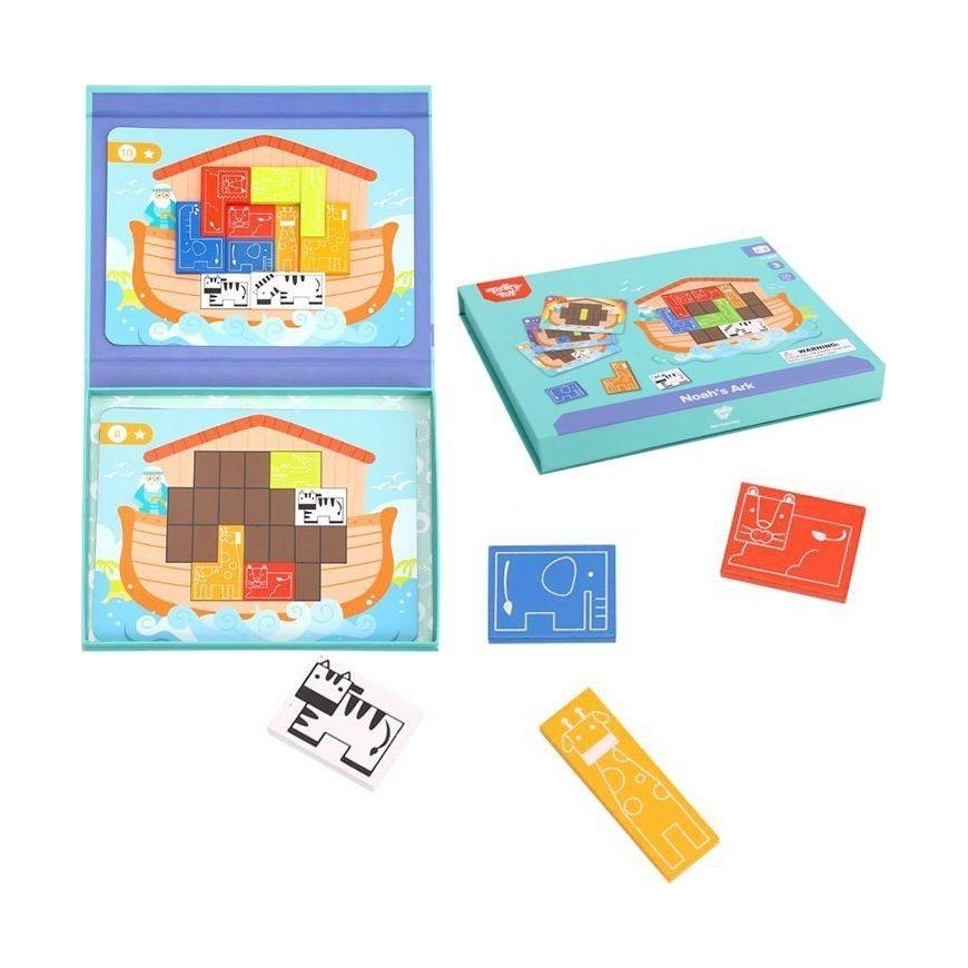 Tooky Toys Medinė magnetinė dėlionė vaikams 26 vnt. - Nojaus arka Tooky Toy – 9