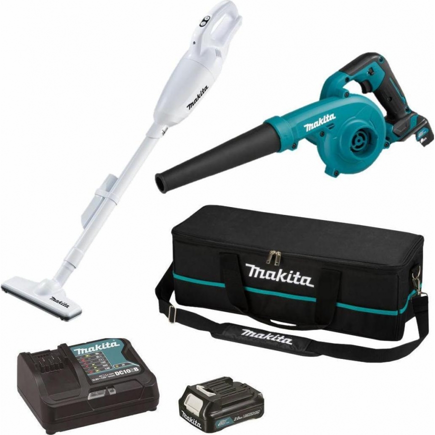 MAKITA SET 12V blower UB100D + VACUUM CLEANER CL108FD 1x2.0Ah BAG CLX245SAX1 – 4