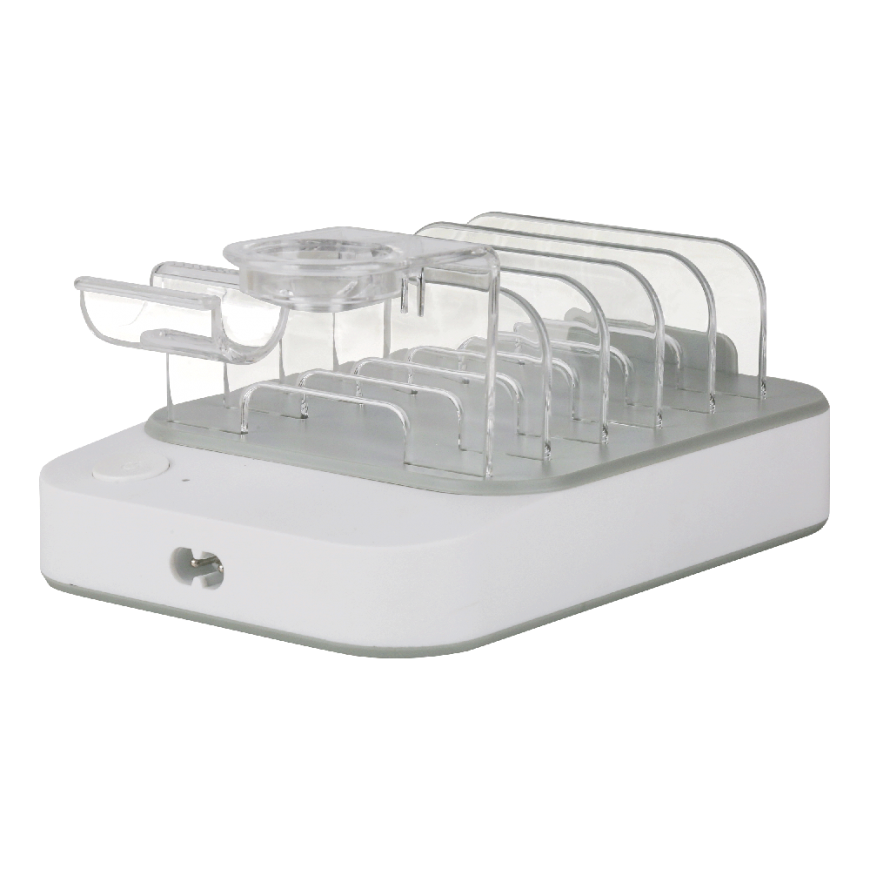 USB charging station DELTACO 4x USB-A, 2x USB-C, 50 W, white / DPS-0203 – 3