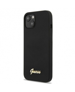 GUESS Hardcase Script Gold Logo Back Cover, Apple, iPhone 13, Black, 6.1 "