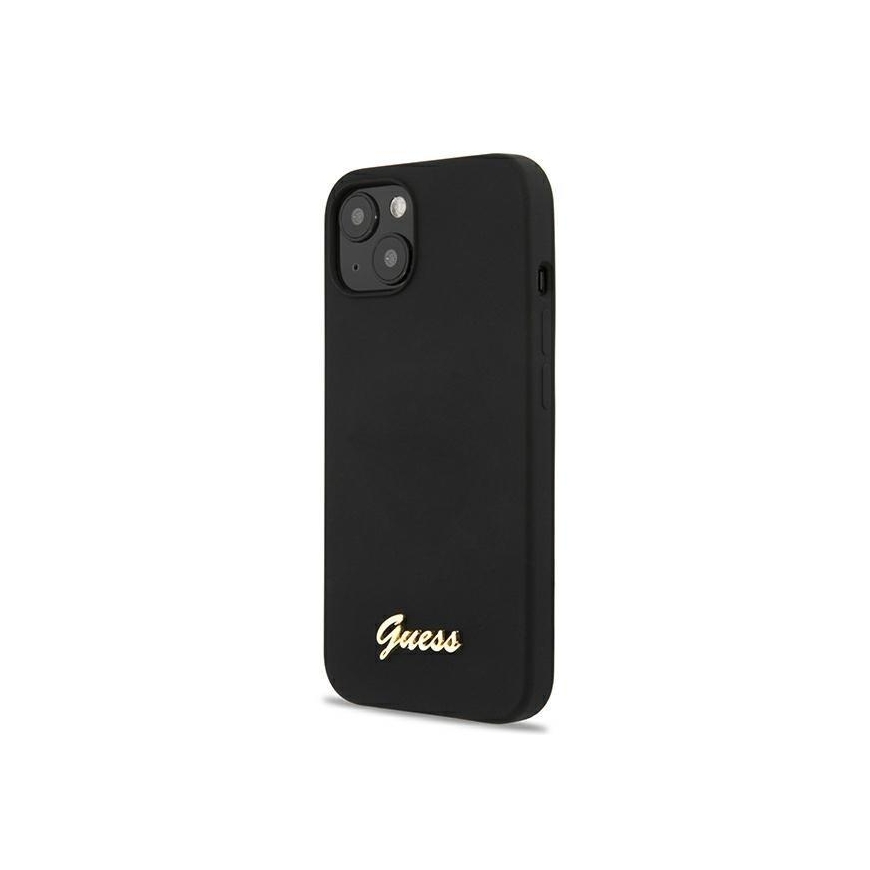 GUESS Hardcase Script Gold Logo Back Cover, Apple, iPhone 13, Black, 6.1 "
