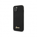 GUESS Hardcase Script Gold Logo Back Cover, Apple, iPhone 13, Black, 6.1 "