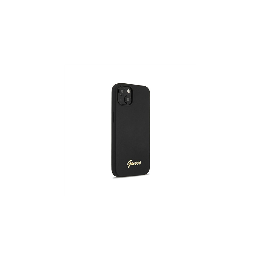 GUESS Hardcase Script Gold Logo Back Cover, Apple, iPhone 13, Black, 6.1 " – 4
