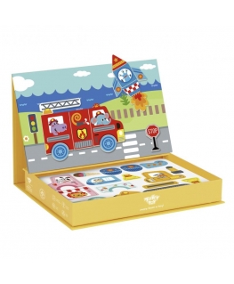 Tooky Toys Wooden magnetic puzzle for children - 80 pcs in a box. Tooky Toy