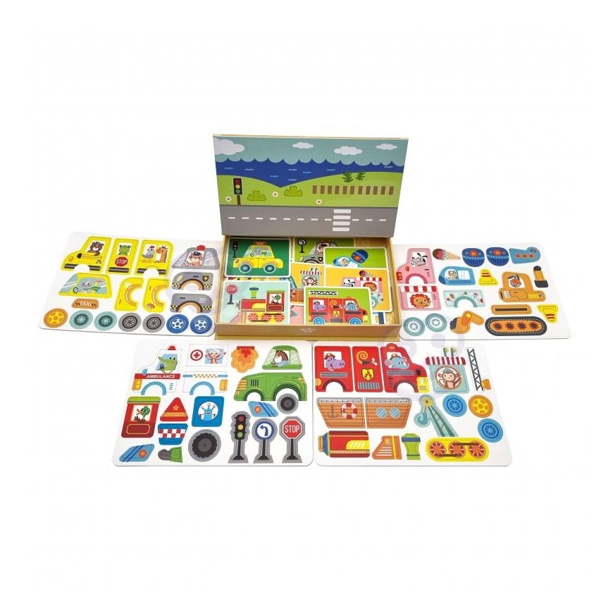 Tooky Toys Wooden magnetic puzzle for children - 80 pcs in a box. Tooky Toy – 4