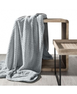 Eurofirany DESIGN 91 CINDY Minkštas ir švelnus pledas su įspaustu raštu, 170X210 cm, spalva: pelenų