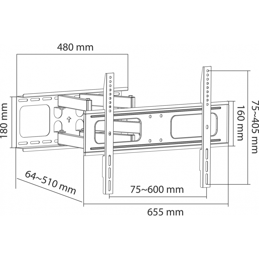 Cabletech Universal TV mount 37 "-80 " vertical adjustment and (UPA36-466) – 3