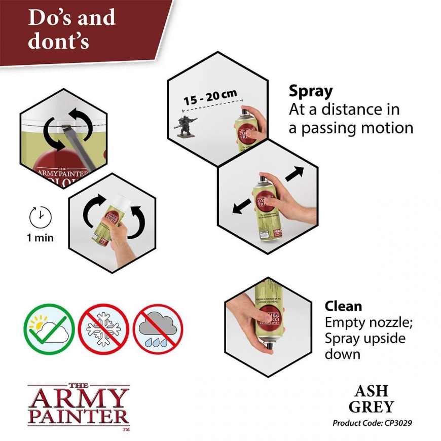 The Army Painter Color Primer: Ash Grey – 5
