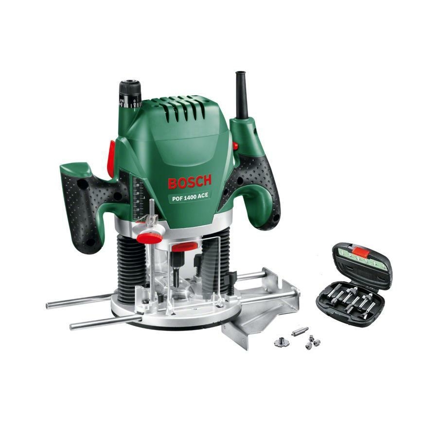 Bosch Maršrutizatorius + 6 Cutters Pof 1400 Ace 1400 W