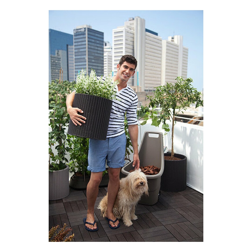 Keter Donica Curver Keter large CYLINDER PLANTER anthracite – 2