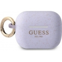 Guess Protective case GUAPSGGEU silicone Glitter for AirPods Pro purple