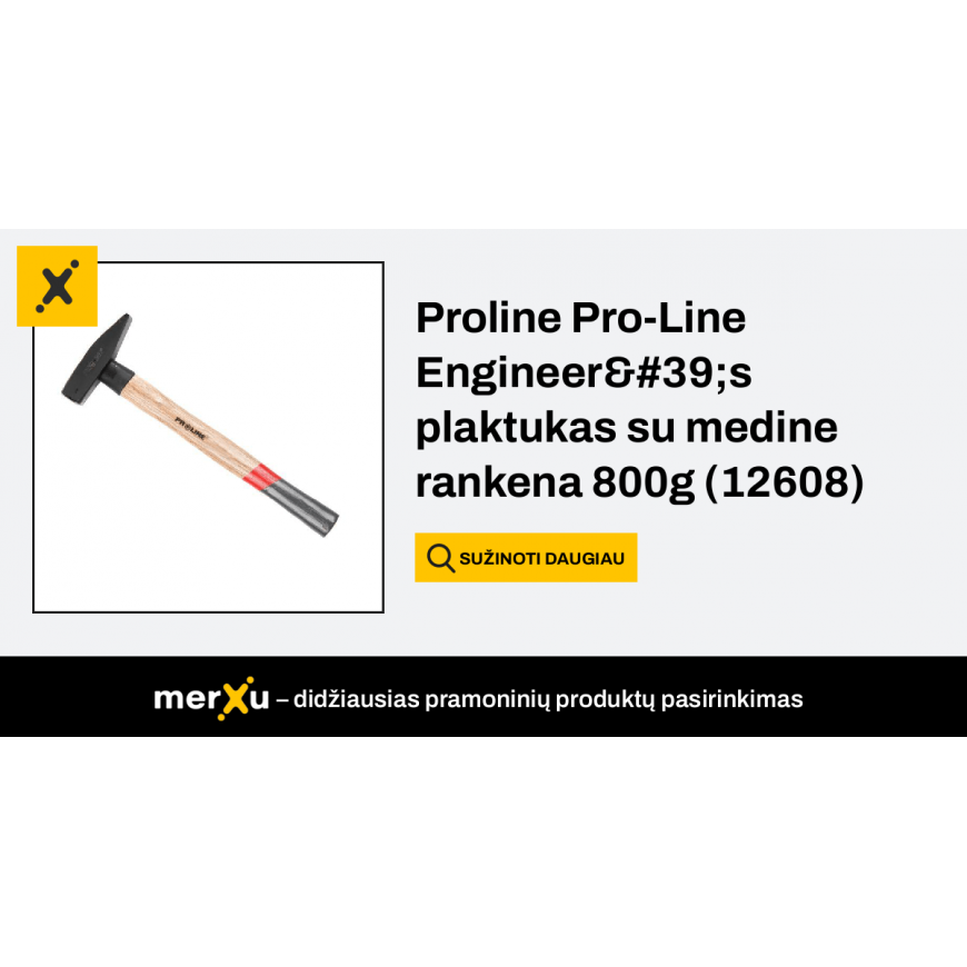 Proline Pro-Line Engineer&39s plaktukas su medine rankena 800g (12608)