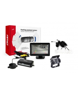 Amio Parking sensor kit tft01 4.3 inch with camera hd-501 and 4 white sensors
