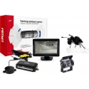 Amio Parking sensor kit tft01 4.3 inch with camera hd-501 and 4 white sensors Amio Parking sensor kit tft01 4.3 inch with camera hd-501 and 4 white sensors
