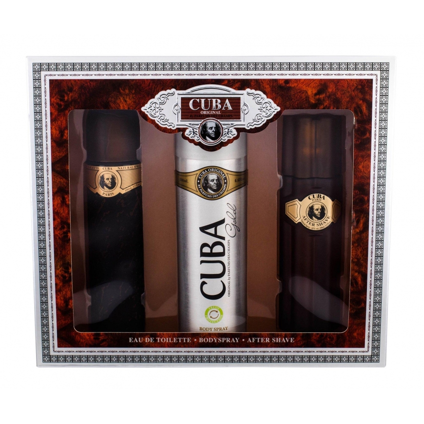 Cuba Original Cuba Gold set: EDT 100ml + deodorant 200ml + aftershave lotion 100ml – 2