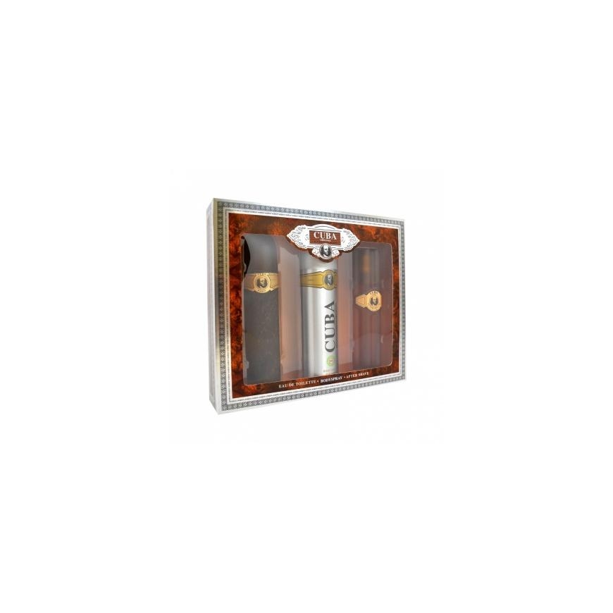 Cuba Original Cuba Auksinė rinkinys: EDT 100ml + dezodorantas 200ml + losjonas po skutimosi 100ml – 4