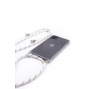 Evelatus Samsung A40 Case with rope White Stripes Transparent