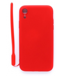 Evelatus Apple iPhone XR Soft Touch Silicone Case with Strap Red