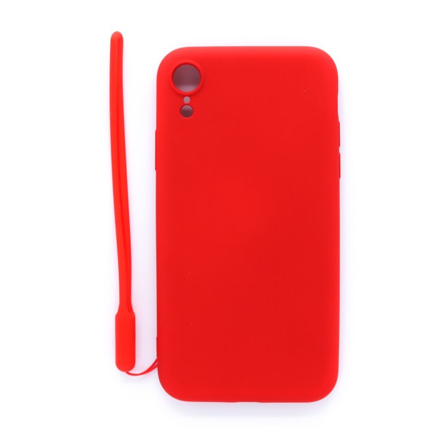 Evelatus Apple iPhone XR Soft Touch Silicone Case with Strap Red