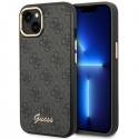 Guess GUHCP14MHG4SHK iPhone 14 Plus 6,7 colio juodas / juodas kietas dėklas 4G Vintage Auksinė logotipas Guess GUHCP14MHG4SHK iPhone 14 Plus 6,7 colio juodas / juodas kietas dėklas 4G Vintage Auksinė logotipas