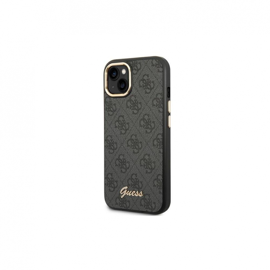 Guess GUHCP14MHG4SHK iPhone 14 Plus 6,7 colio juodas / juodas kietas dėklas 4G Vintage Auksinė logotipas – 2