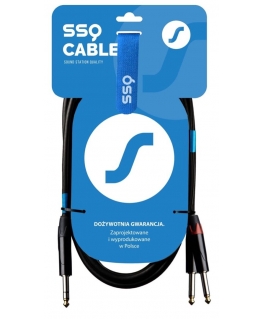 SSQ JSJM2 SS-1453 Cable Jack Stereo - 2x Jack Mono 2 m Black