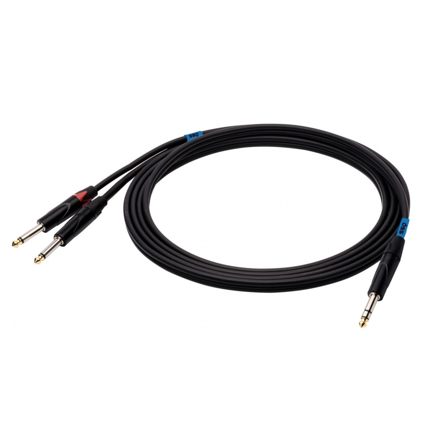 SSQ JSJM2 SS-1453 kaablipistikupesa stereo – 2x pistikupesa mono, 2 m must – 2