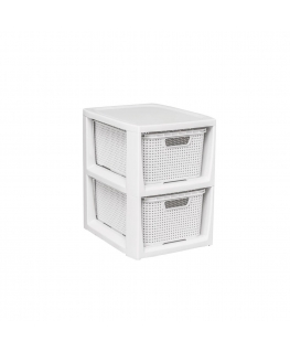 Bookcase with 2 baskets BranQ antique white