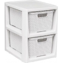 Bookcase with 2 baskets BranQ antique white Bookcase with 2 baskets BranQ antique white
