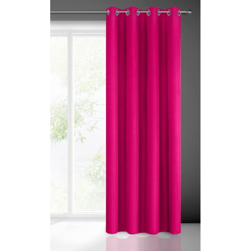 Naktinė užuolaida Eurofirany RITA iš lygaus audinio, 140X250 cm kilpos / ratukai, spalva: amarantinė – 2