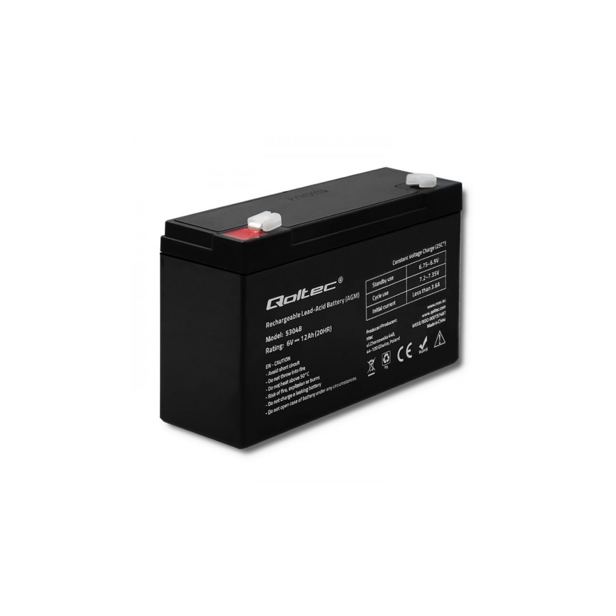 Qoltec QOLTEC AGM battery 6V 12Ah