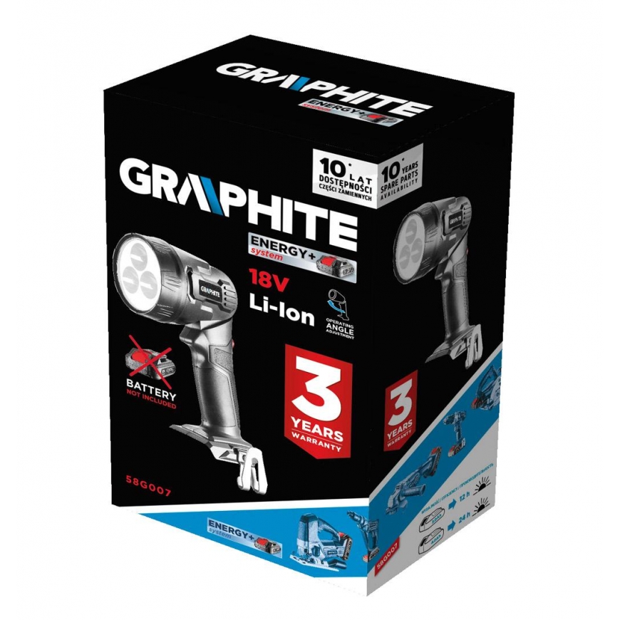 Graphite Graphite energy + 18 V rechargeable flashlight (58G007) – 6
