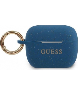 Guess Protective case GUACAPSILGLBL Silicone glossy for AirPods Pro dark blue