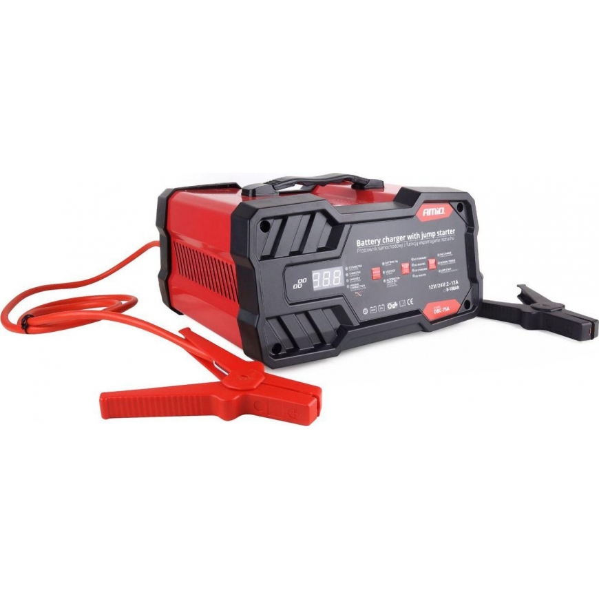 Lygintuvas su paleidimo funkcija, akumuliatoriaus įkroviklis, 75a 12v/24v amio dbc-75a – 2