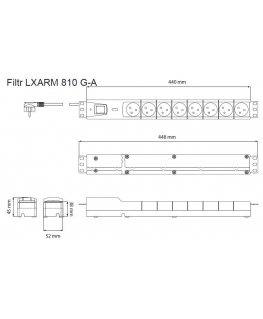 LESTAR LXARM 810 G-A K.:CZ 1,5M 19"PDU Juodas 8 AC outlet(s) 230 V 1.5 m