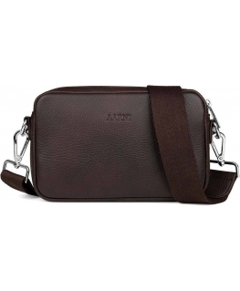 Aarni Crossbody Bag -olkalaukku, ruskea, hopea vetoketju
