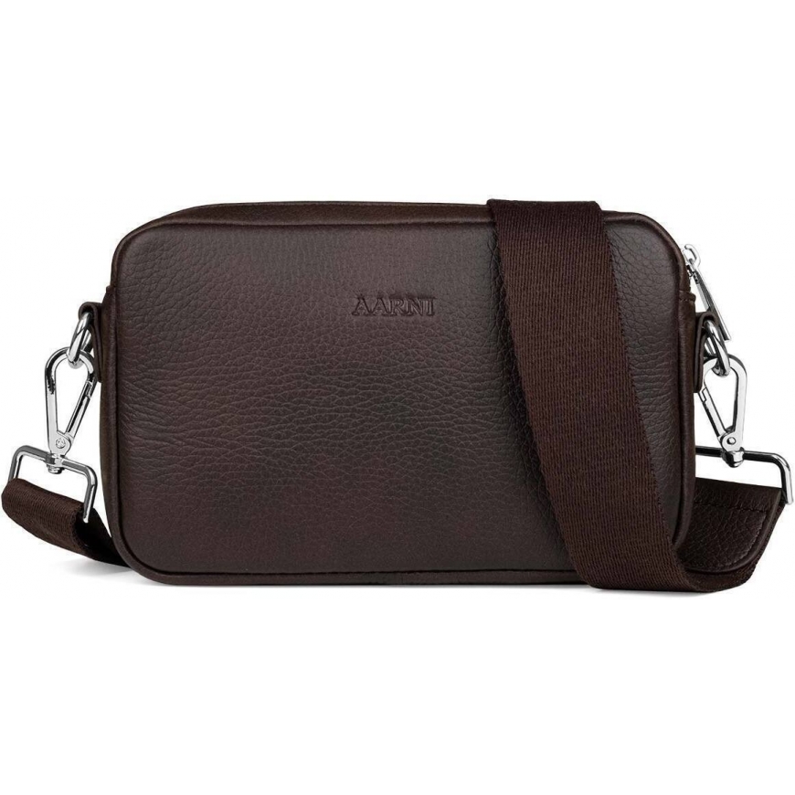 Aarni Crossbody Bag shoulder bag, brown, silver zipper
