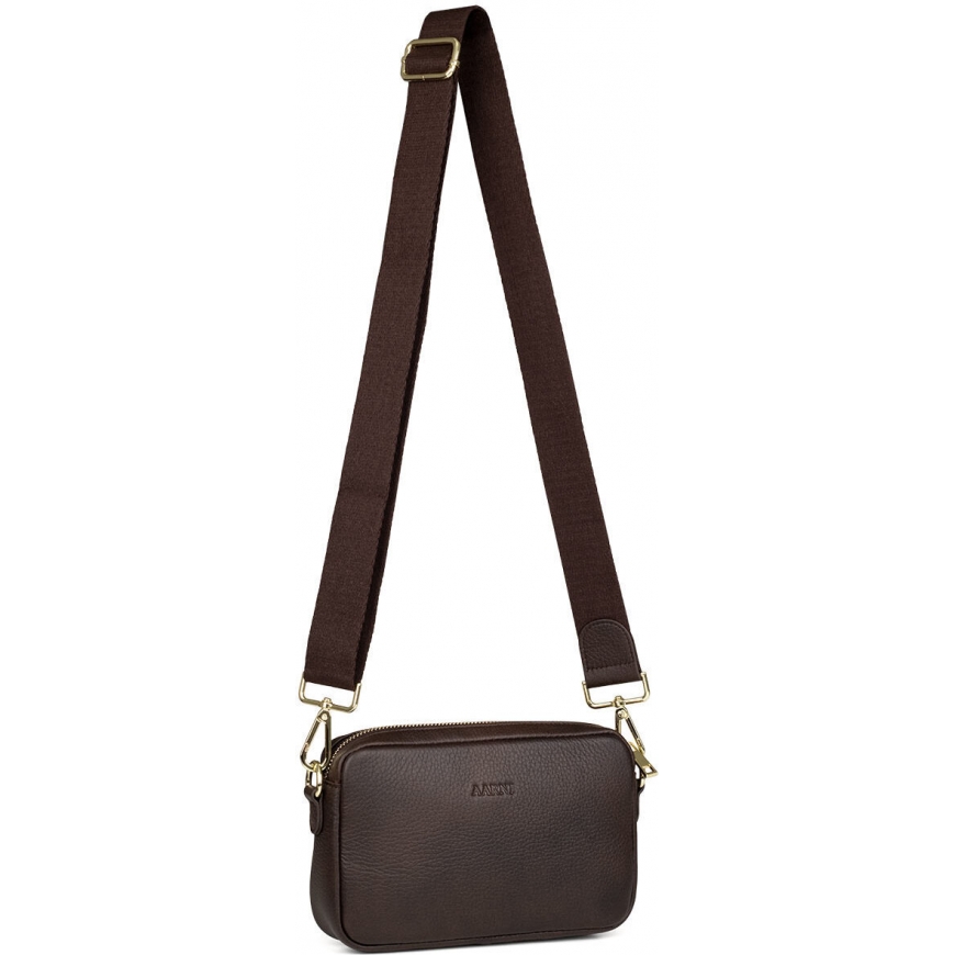 Aarni Crossbody Bag shoulder bag, brown, silver zipper – 2