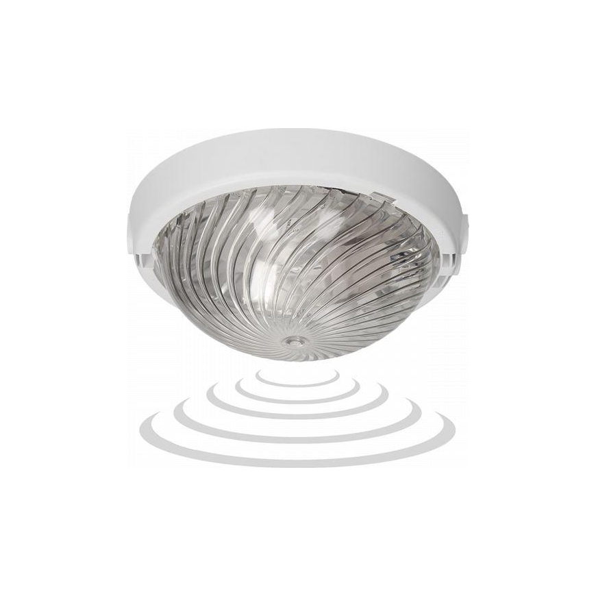 Orno 8080T-TRIO / MS / PL, lamp with microwave motion sensor, 75W, E27, IP44, IK10, transparent polycarbonate, cable glands – 3