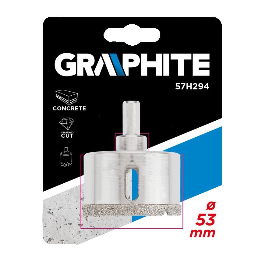 Graphite Graphite diamond drill bit for stone products 53 mm (57H294) – 3