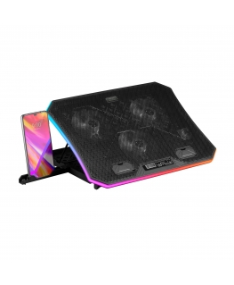 Mars Gaming MNBC6, Cooling Base + Stand XL 19'' ARGB, 3 Fans, Mobile Stand