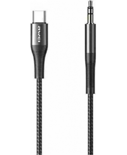 Awei USB-C USB cable - mini jack 3.5 mm black (6954284001045)