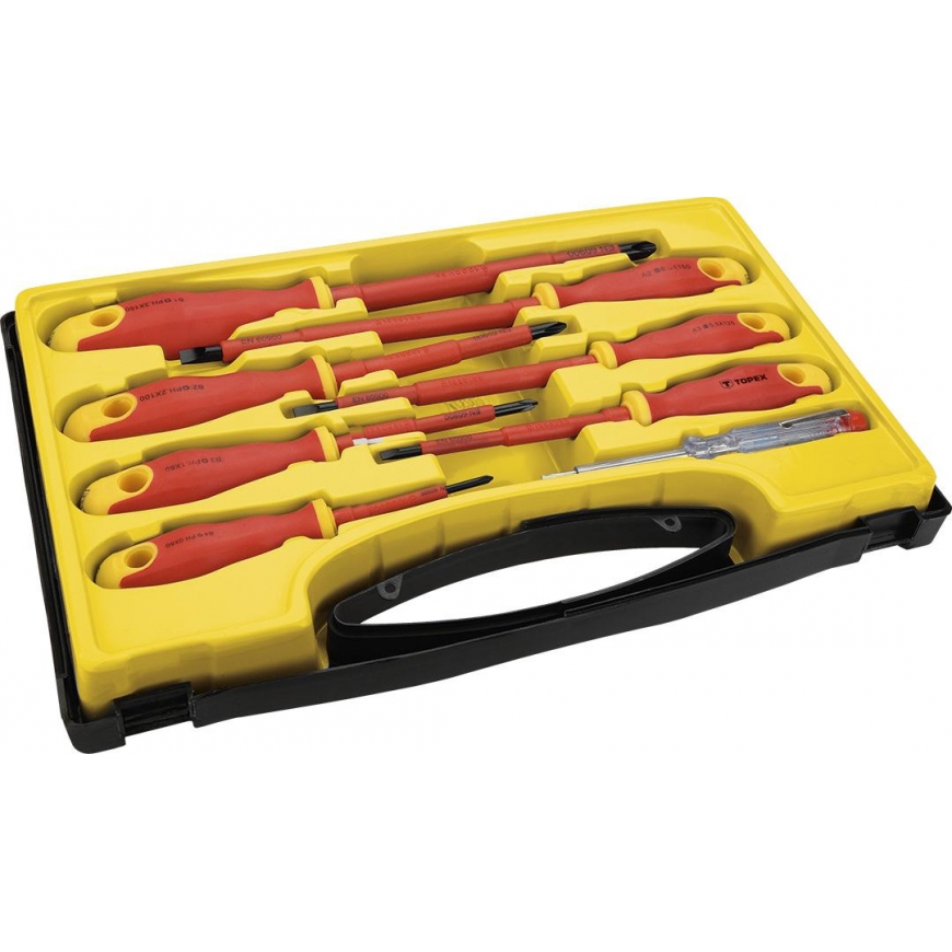 Topex Screwdrivers for electricians 7 pcs. + voltage tester 1000V (39D674) – 2
