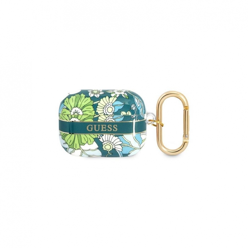 Guess Flower Strap Collection apsauginis dėklas, skirtas AirPods Pro žalias – 2